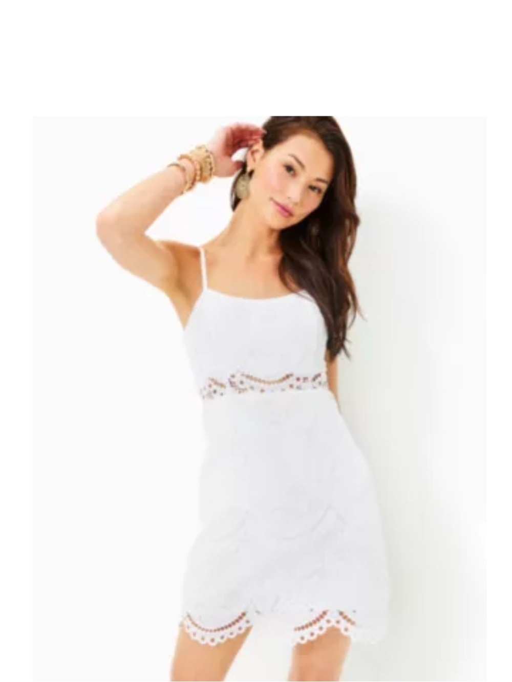 Lilly Pulitzer White Lace Spaghetti Strap Wedding Dress